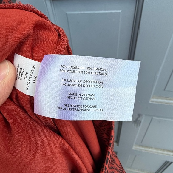 NWT Eddie‎ Bauer Kacey pull on skirt Cinnabar imprint  faux wrap stretchy size L - Picture 7 of 7